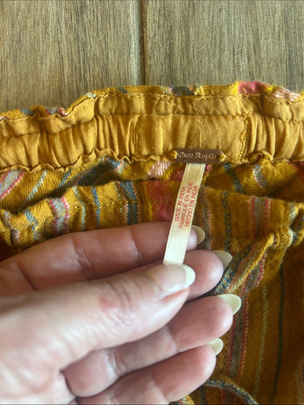 Free People Hudson Canyon Pants, Yellow Multi-Stripe Linen-Blend Drawstring Pant - Picture 2 of 6